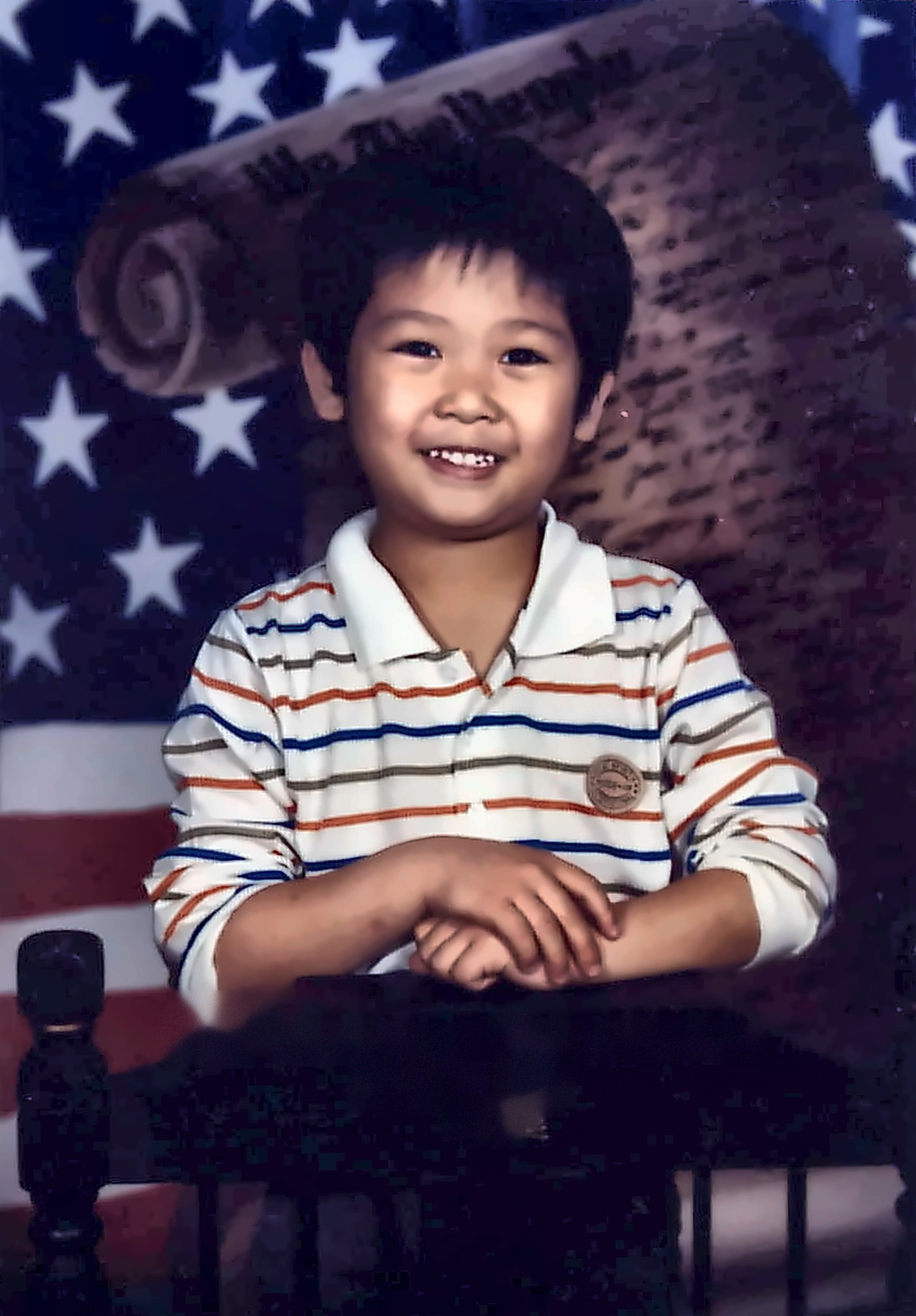 Jason Lin as a young child shortly after arriving in the United States